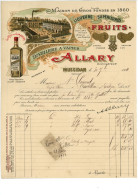 Facture Illustrée ( Litho ) Alccol Triple Sec Distillerie Liquoriste ALLARY à MUSSIDAN 24 Dordogne - 1900 – 1949