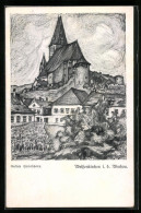 Künstler-AK Weissenkirchen /Wachau, Ortspartie Mit Kirche  - Other & Unclassified