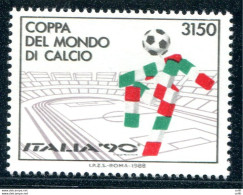 Calcio Italia '90 Lire 3.150  Varietà Stampa Del Nero Smossa - Variedades Y Curiosidades