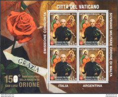 2022 Smom, 150 Anniversario Nascita San Luigi Orione - Emissione Congiunta Con Italia - Vaticano - Argentina - MNH** - Sovrano Militare Ordine Di Malta