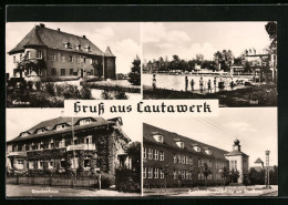 AK Lautawerk, Rathaus, Bad, Krankenhaus Und Karl-Liebknecht-Schule Mit Siedlung  - Lauta