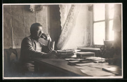 AK Soldat In Uniform Am Telefon  - War 1914-18