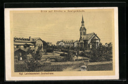 AK Zschadrass, Kirche Und Saalgebäude, Kgl. Landesanstalt  - Andere & Zonder Classificatie