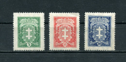 Lithuania 1929 Mi. 288-290 Sc 234,237,239 Definitive Issue Cross MH* - Lituania