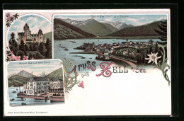 Lithographie Zell Am See, Central-Bad Und Hotel Krone, Schloss Fischhorn  - Other & Unclassified