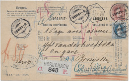 Paketkarte Rorschach Nach Brüssel, 1891 - Other & Unclassified