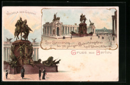 Lithographie Ganzsache PP9C19 /01: Berlin, Denkmal Für Kaiser Wilhelm Den Grossen, 100jährige Geburtstagsfeier 22.03  - Familias Reales