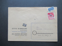 Bizone Bauten 1948 Nr.85 EF Mit Notopfer Ungezähnt Firmenumschlag Otto Albrecht Buchdruckmeister Barbis Am Harz - Storia Postale