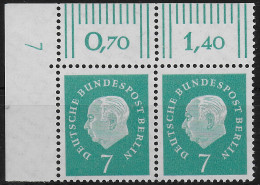 Bund: MiNr. 182 DZ 7, Postfrisch, ** - Ungebraucht