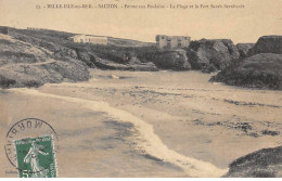 BELLE ISLE EN MER - SAUZON - Pointe Aux Poulains - La Plage Et Le Fort Sarah Bernhardt - Très Bon état - Belle Ile En Mer