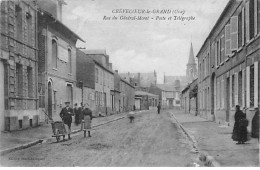 CREVECOEUR LE GRAND - Rue Du Général Moret - Poste Et Télégraphe - état - Crevecoeur Le Grand