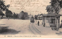 MELUN - Place De La Gare Et Chemin De Fer De Barbizon - Très Bon état - Melun