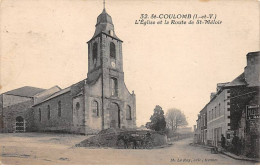SAINT COULOMB - L'Eglise Et La Route De Saint Méloir - Très Bon état - Saint-Coulomb