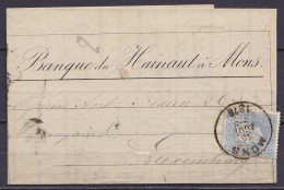 L. "Banque Du Hainaut" Affr. N°31 Perforé Càd MONS /30 AOUT 1876 Pour LUXEMBOURG (au Dos: Càd Arrivée LUXEMBURG) - 1869-1883 Leopoldo II