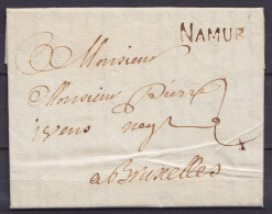 L. Datée 29 Juillet 1765 De NAMUR Pour BRUXELLES - Griffe "NAMUR" - Port "2" - 1714-1794 (Austrian Netherlands)