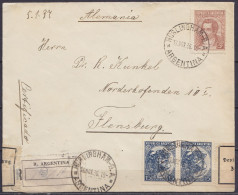 Argentine - L. Recommandée Affr. 35c Càd HURLINGHAM - B.A. /13.NOV.1936/ ARGENTINA Pour FLENSBURG - (au Dos: Bande Censu - Covers & Documents