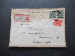 1947 Kontrollrat Nr.917 (1) MiF Mit Nr.932 (2) Einschreiben R-Zettel Wesermünde Wulsdorf - Bremerhaven - Briefe U. Dokumente