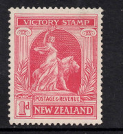 NEW ZEALAND 1920 VICTORY " 1d RED LION " STAMP MH. - Ungebraucht