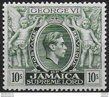 1950 Jamaica George VI 10s. Myrtle-green P. 13 MNH SG N. 133aa - Autres & Non Classés