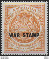 1918 Antigua WAR STAMP 1½d. Orange 1v. MNH SG N. 54 - Sonstige & Ohne Zuordnung