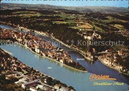 72469227 Passau Dreifluessestadt Muendung Inn Donau Ilz Fliegeraufnahme Passau - Passau