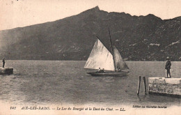 (RECTO / VERSO) LE BOURGET DU LAC ET LA DENT DU CHAT EN 1922 - AVEC VOILIER - N¨142 - CPA - Le Bourget Du Lac