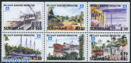 Suriname, Republic 1996 Suralco 6v From Booklet, Mint NH, Nature - Transport - Various - Water, Dams & Falls - Ships A.. - Ships