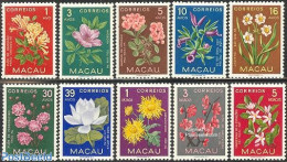 Macao 1953 Flowers 10v, Mint NH, Nature - Flowers & Plants - Nuovi