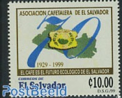 El Salvador 1999 Coffee Planter Association 1v, Mint NH, Various - Agriculture - Maps - Agricultura