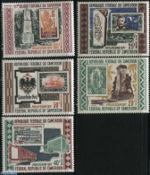 Cameroon 1971 Philatecam 5v, Mint NH, Transport - Stamps On Stamps - Automobiles - Ships And Boats - Postzegels Op Postzegels