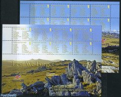 Falkland Islands 2007 Lest We Forget 16v (2v M/s), Mint NH, History - Militarism - Militares