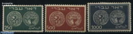 Israel 1948 Definitives 3v NO TAB, Mint NH, Various - Money On Stamps - Ongebruikt (met Tabs)