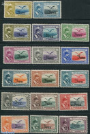 Iran/Persia 1935 Airmail Definitives 17v With Overprint IRAN, Unused (hinged), Nature - Birds - Iran