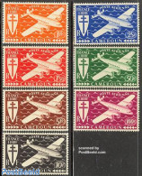 Cameroon 1942 Definitives, Aeroplanes 7v, Mint NH, History - Transport - Coat Of Arms - Aircraft & Aviation - Flugzeuge