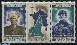 Cameroon 1970 Free France 2v+tab [:T:], Mint NH, History - Various - World War II - Maps - WO2