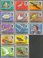 Pitcairn Islands 1964 Definitives 13v, Mint NH, Nature - Transport - Birds - Parrots - Ships And Boats - Pigeons - Bateaux