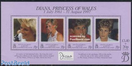 South Georgia / Falklands Dep. 1998 Death Of Diana S/s, Mint NH, History - Charles & Diana - Kings & Queens (Royalty) - Familles Royales