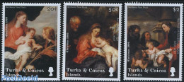 Turks And Caicos Islands 1999 Christmas 3v, Van Dyck Paintings, Mint NH, Religion - Christmas - Art - Paintings - Kerstmis