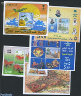 Saudi Arabia 1999 Conquest Of Riyadh 5 S/s, Mint NH, Nature - Transport - Horses - Aircraft & Aviation - Ships And Boats - Vliegtuigen