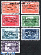 Albania 1925 Overprints 7v, Unused (hinged) - Albanie