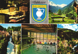 BAD GASTEIN, SALZBURG, MULTIPLE VIEWS, ARCHITECTURE, MOUNTAIN, WATERFALL, POOL, RESORT, EMBLEM, AUSTRIA, POSTCARD - Bad Gastein