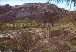 72467199 Nauders Tirol Ortsansicht Mit Kirche Panorama Oberinntal Kuenstlerkarte - Otros & Sin Clasificación