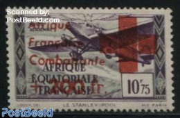 French Equatorial Africa 1943 10.75+200Fr, Stamp Out Of Set, Unused (hinged), Health - Transport - Aircraft & Aviation - Ongebruikt