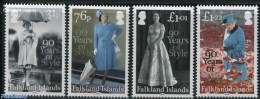 Falkland Islands 2016 Queen Elizabeth 90th Birthday 4v, Mint NH, History - Nature - Kings & Queens (Royalty) - Flowers.. - Familles Royales