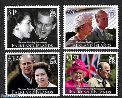 Falkland Islands 2017 Queen Elizabeth II, Platinum Wedding Anniversary, Mint NH, History - Kings & Queens (Royalty) - Familles Royales