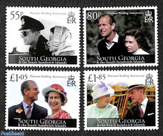 South Georgia / Falklands Dep. 2017 Queen Elizabeth II, Platinum Wedding Anniversary 4v, Mint NH - Other & Unclassified