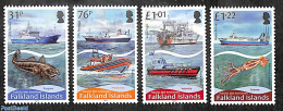 Falkland Islands 2018 30 Years Fishing 4v, Mint NH, Nature - Transport - Fish - Fishing - Ships And Boats - Peces