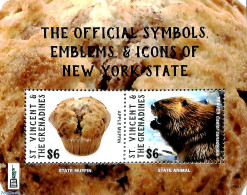 Saint Vincent 2016 Official Symbols, Emblems & Icons Of NYS 2v M/s, Mint NH, Health - Nature - Food & Drink - Animals .. - Levensmiddelen
