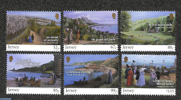 Jersey 2019 George Eliot 200th Birth Anniv. 6v, Mint NH, Nature - Transport - Horses - Ships And Boats - Art - Authors - Bateaux