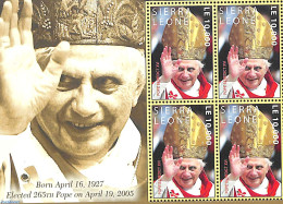 Sierra Leone 2005 Pope Benedict XVI M/s, Mint NH, Religion - Pope - Pausen